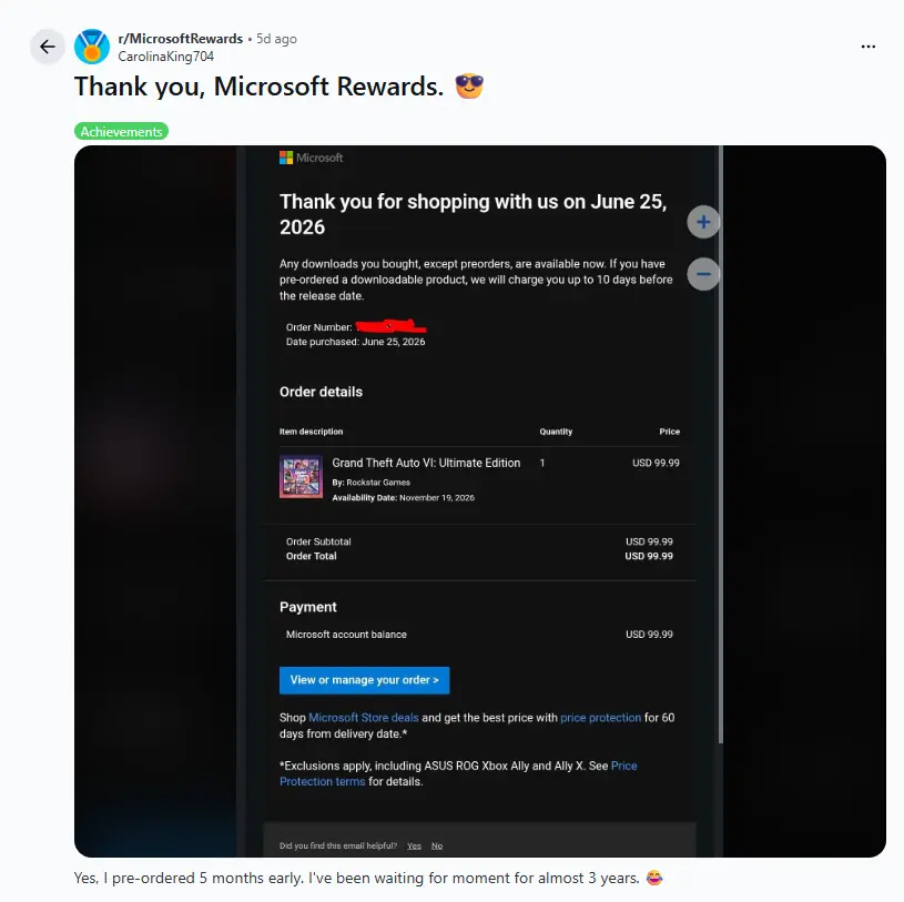 Xbox玩家三年攒积分零元购GTA6终极版引热议