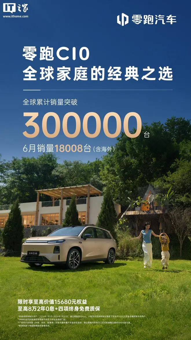 上市两年,零跑C10全球销量突破30万台