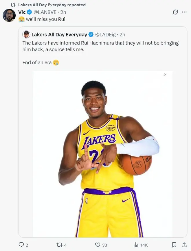 湖人告知八村不会续约!佩总清理完过首轮6硬汉 东里进攻时代开启