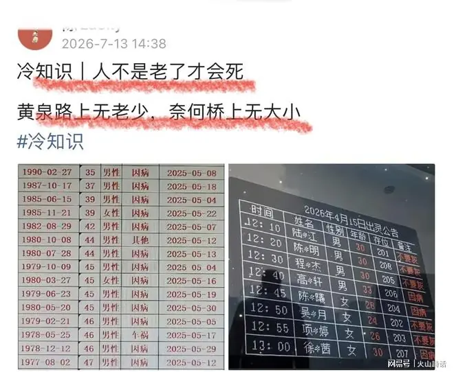 悲催!一组殡仪馆出灵、火化公示表格刷屏,“不要灰”成舆论焦点