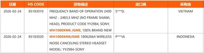 消息称索尼WH-1000XM6头戴式耳机将推“绿色”新配色